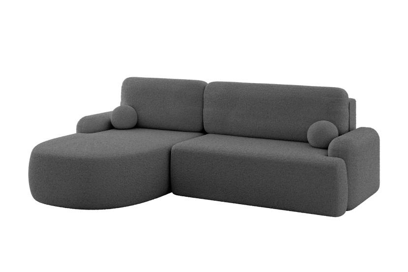 Narożnik z funkcją spania i pojemnikiem LIRA-L - 264x172x89cm Szary 930347