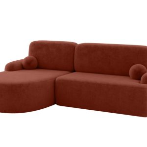 Narożnik z funkcją spania i pojemnikiem LIRA-L – 264x172x89cm Terakota 964675 Narożnik z funkcją spania i pojemnikiem LIRA-L – 264x172x89cm Terakota 964675