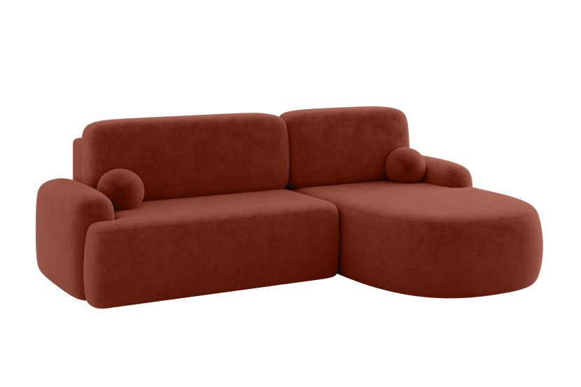 Narożnik z funkcją spania i pojemnikiem LIRA-L - 264x172x89cm Terakota 964659