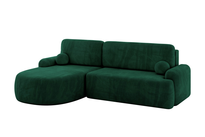 Narożnik z funkcją spania i pojemnikiem LIRA-L - 264x172x89cm Zielony 930350