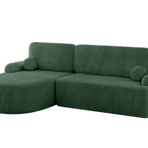 Narożnik z funkcją spania i pojemnikiem LIRA-L – 264x172x89cm Zielony 930366 Narożnik z funkcją spania i pojemnikiem LIRA-L – 264x172x89cm Zielony 930366