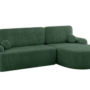 Narożnik z funkcją spania i pojemnikiem LIRA-L – 264x172x89cm Zielony 930395 Narożnik z funkcją spania i pojemnikiem LIRA-L – 264x172x89cm Zielony 930395