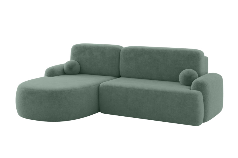 Narożnik z funkcją spania i pojemnikiem LIRA-L - 264x172x89cm Zielony 964656
