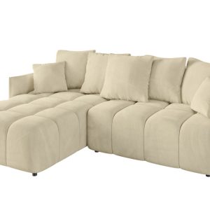 Narożnik z funkcją spania i pojemnikiem LONIL-L 251x189x68 cm Beżowy 670283 Narożnik z funkcją spania i pojemnikiem LONIL-L 251x189x68 cm Beżowy 670283