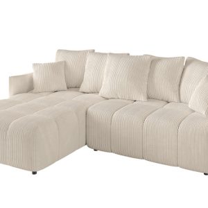 Narożnik z funkcją spania i pojemnikiem LONIL-L 251x189x68 cm Beżowy 670291 Narożnik z funkcją spania i pojemnikiem LONIL-L 251x189x68 cm Beżowy 670291
