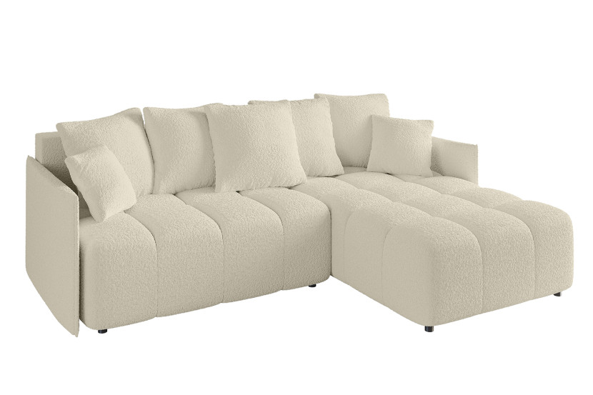 Narożnik z funkcją spania i pojemnikiem LONIL-L 251x189x68 cm Beżowy 670282