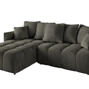 Narożnik z funkcją spania i pojemnikiem LONIL-L 251x189x68 cm Czarny 670296 Narożnik z funkcją spania i pojemnikiem LONIL-L 251x189x68 cm Czarny 670296