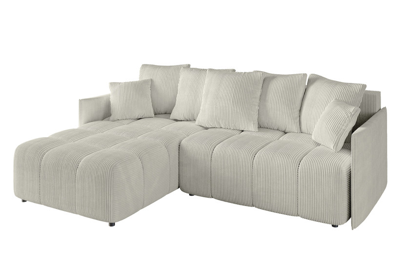 Narożnik z funkcją spania i pojemnikiem LONIL-L 251x189x68 cm Kremowy 670312
