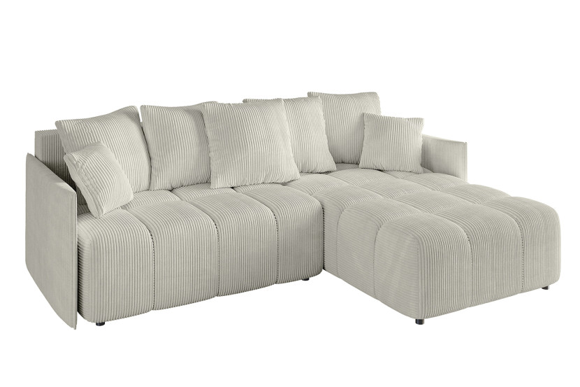 Narożnik z funkcją spania i pojemnikiem LONIL-L 251x189x68 cm Kremowy 670307