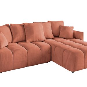 Narożnik z funkcją spania i pojemnikiem LONIL-L 251x189x68 cm Morelowy 670303 Narożnik z funkcją spania i pojemnikiem LONIL-L 251x189x68 cm Morelowy 670303