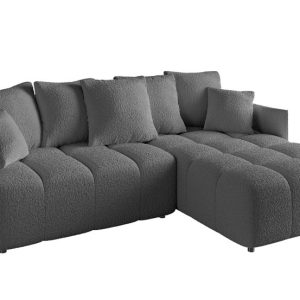 Narożnik z funkcją spania i pojemnikiem LONIL-L 251x189x68 cm Szary 670292 Narożnik z funkcją spania i pojemnikiem LONIL-L 251x189x68 cm Szary 670292