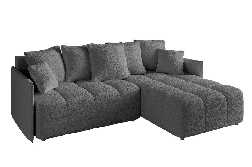 Narożnik z funkcją spania i pojemnikiem LONIL-L 251x189x68 cm Szary 670292