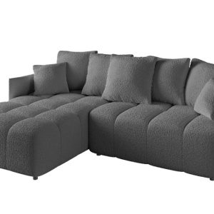 Narożnik z funkcją spania i pojemnikiem LONIL-L 251x189x68 cm Szary 670302 Narożnik z funkcją spania i pojemnikiem LONIL-L 251x189x68 cm Szary 670302