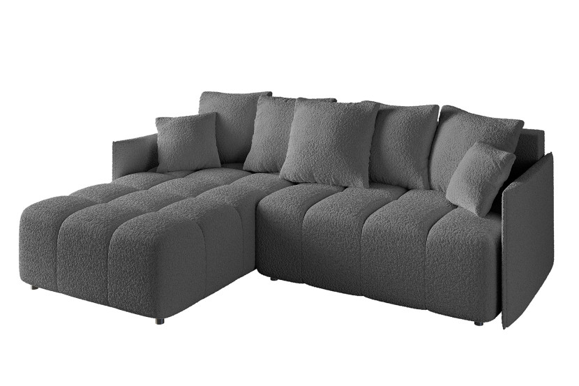 Narożnik z funkcją spania i pojemnikiem LONIL-L 251x189x68 cm Szary 670302