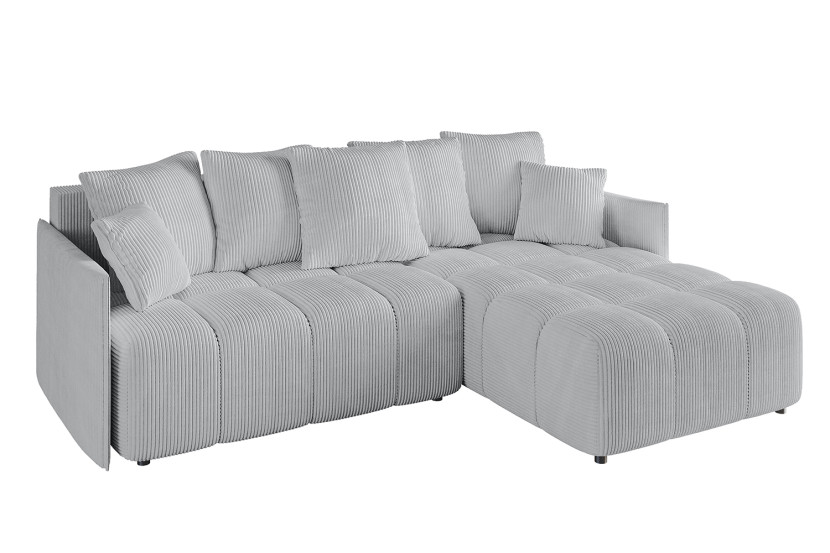 Narożnik z funkcją spania i pojemnikiem LONIL-L 251x189x68 cm Szary 670284