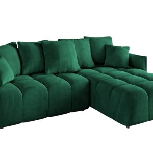Narożnik z funkcją spania i pojemnikiem LONIL-L 251x189x68 cm Zielony 382700 Narożnik z funkcją spania i pojemnikiem LONIL-L 251x189x68 cm Zielony 382700