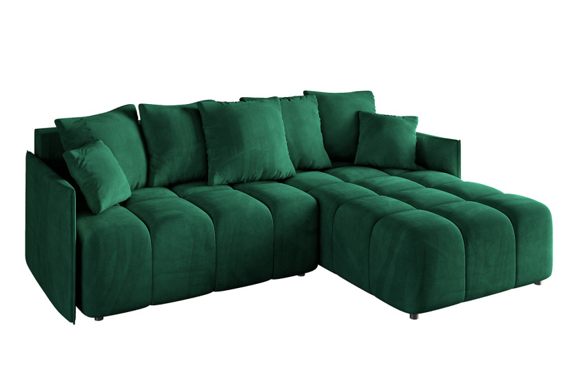 Narożnik z funkcją spania i pojemnikiem LONIL-L 251x189x68 cm Zielony 382700