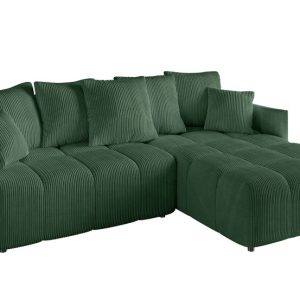 Narożnik z funkcją spania i pojemnikiem LONIL-L 251x189x68 cm Zielony 670287 Narożnik z funkcją spania i pojemnikiem LONIL-L 251x189x68 cm Zielony 670287