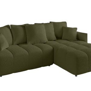 Narożnik z funkcją spania i pojemnikiem LONIL-L 251x189x68 cm Zielony 670299 Narożnik z funkcją spania i pojemnikiem LONIL-L 251x189x68 cm Zielony 670299