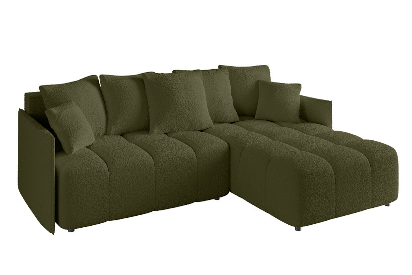 Narożnik z funkcją spania i pojemnikiem LONIL-L 251x189x68 cm Zielony 670299