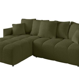 Narożnik z funkcją spania i pojemnikiem LONIL-L 251x189x68 cm Zielony 670305 Narożnik z funkcją spania i pojemnikiem LONIL-L 251x189x68 cm Zielony 670305