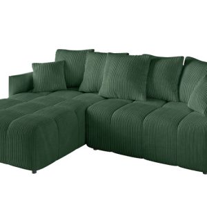 Narożnik z funkcją spania i pojemnikiem LONIL-L 251x189x68 cm Zielony 670313 Narożnik z funkcją spania i pojemnikiem LONIL-L 251x189x68 cm Zielony 670313