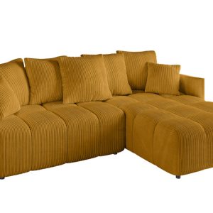 Narożnik z funkcją spania i pojemnikiem LONIL-L 251x189x68 cm Żółty 670297 Narożnik z funkcją spania i pojemnikiem LONIL-L 251x189x68 cm Żółty 670297