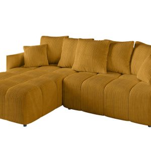 Narożnik z funkcją spania i pojemnikiem LONIL-L 251x189x68 cm Żółty 670293 Narożnik z funkcją spania i pojemnikiem LONIL-L 251x189x68 cm Żółty 670293