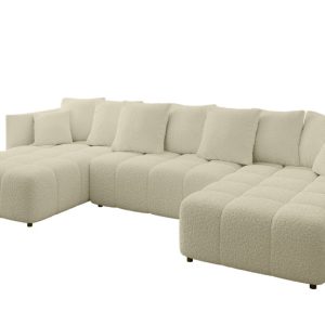 Narożnik z funkcją spania i pojemnikiem LONIL-U 355x189x68 cm Beżowy 670418 Narożnik z funkcją spania i pojemnikiem LONIL-U 355x189x68 cm Beżowy 670418