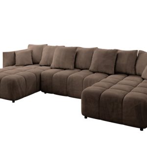 Narożnik z funkcją spania i pojemnikiem LONIL-U 355x189x68 cm Brązowy 670419 Narożnik z funkcją spania i pojemnikiem LONIL-U 355x189x68 cm Brązowy 670419