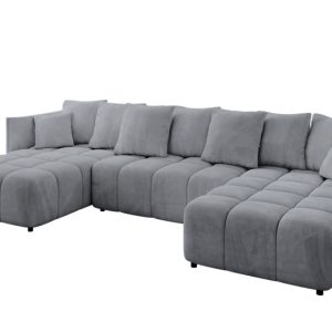 Narożnik z funkcją spania i pojemnikiem LONIL-U 355x189x68 cm Jasny szary 670420 Narożnik z funkcją spania i pojemnikiem LONIL-U 355x189x68 cm Jasny szary 670420