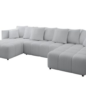Narożnik z funkcją spania i pojemnikiem LONIL-U 355x189x68 cm Szary 670408 Narożnik z funkcją spania i pojemnikiem LONIL-U 355x189x68 cm Szary 670408