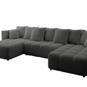 Narożnik z funkcją spania i pojemnikiem LONIL-U 355x189x68 cm Szary 670406 Narożnik z funkcją spania i pojemnikiem LONIL-U 355x189x68 cm Szary 670406
