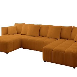 Narożnik z funkcją spania i pojemnikiem LONIL-U 355x189x68 cm Żółty 670413 Narożnik z funkcją spania i pojemnikiem LONIL-U 355x189x68 cm Żółty 670413