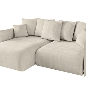 Narożnik z funkcją spania i pojemnikiem ONESK-L 216x177x72 cm Beżowy 853788 Narożnik z funkcją spania i pojemnikiem ONESK-L 216x177x72 cm Beżowy 853788