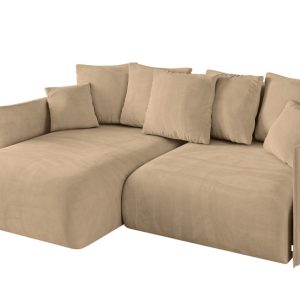 Narożnik z funkcją spania i pojemnikiem ONESK-L 216x177x72 cm Beżowy 853824 Narożnik z funkcją spania i pojemnikiem ONESK-L 216x177x72 cm Beżowy 853824