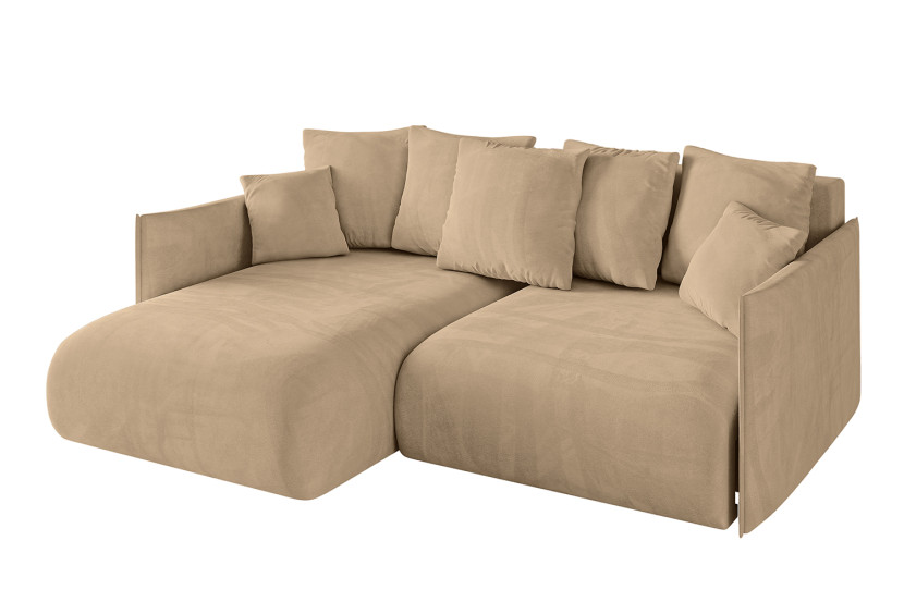 Narożnik z funkcją spania i pojemnikiem ONESK-L 216x177x72 cm Beżowy 853824