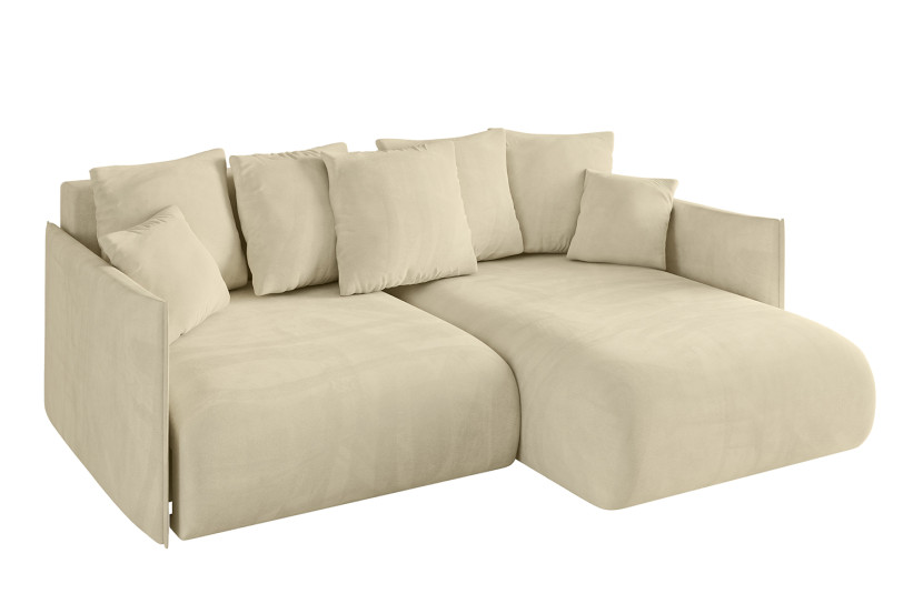 Narożnik z funkcją spania i pojemnikiem ONESK-L 216x177x72 cm Beżowy 853846