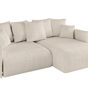 Narożnik z funkcją spania i pojemnikiem ONESK-L 216x177x72 cm Beżowy 853853