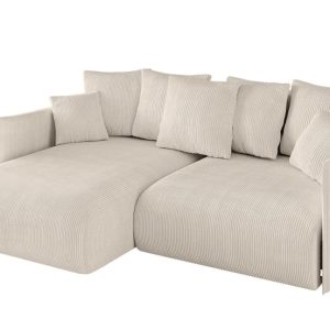 Narożnik z funkcją spania i pojemnikiem ONESK-L 216x177x72 cm Beżowy 853869