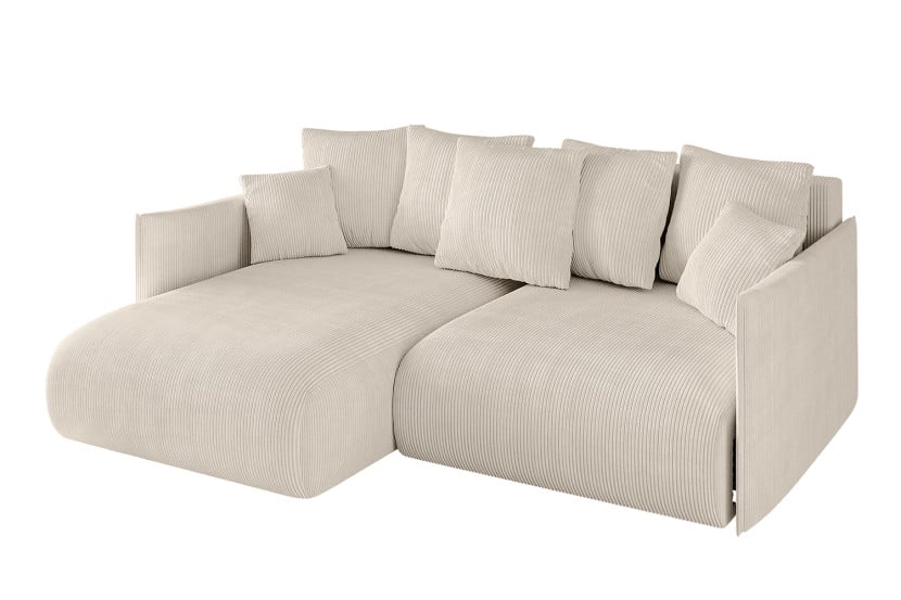 Narożnik z funkcją spania i pojemnikiem ONESK-L 216x177x72 cm Beżowy 853869