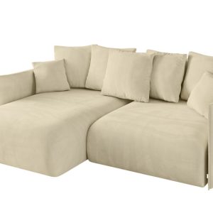 Narożnik z funkcją spania i pojemnikiem ONESK-L 216x177x72 cm Beżowy 853891