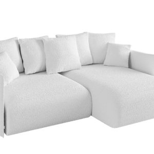 Narożnik z funkcją spania i pojemnikiem ONESK-L 216x177x72 cm Biały 853819