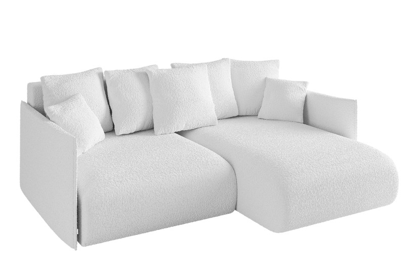 Narożnik z funkcją spania i pojemnikiem ONESK-L 216x177x72 cm Biały 853819