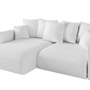 Narożnik z funkcją spania i pojemnikiem ONESK-L 216x177x72 cm Biały 853808