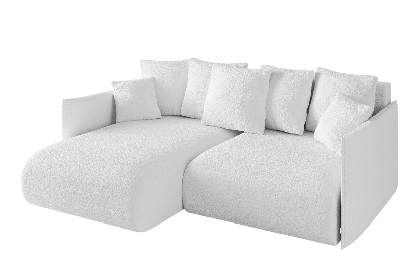 Narożnik z funkcją spania i pojemnikiem ONESK-L 216x177x72 cm Biały 853808