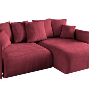 Narożnik z funkcją spania i pojemnikiem ONESK-L 216x177x72 cm Bordowy 853879