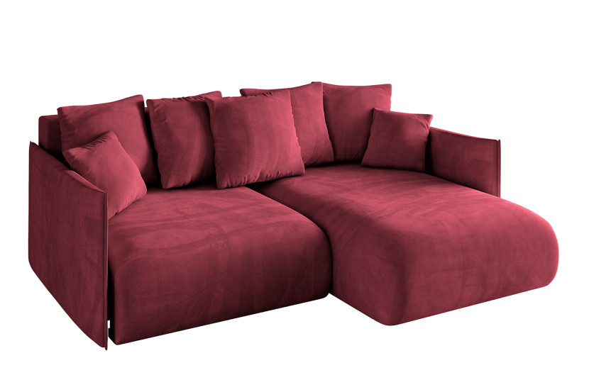 Narożnik z funkcją spania i pojemnikiem ONESK-L 216x177x72 cm Bordowy 853879