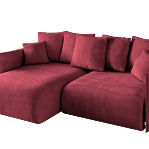 Narożnik z funkcją spania i pojemnikiem ONESK-L 216x177x72 cm Bordowy 853851
