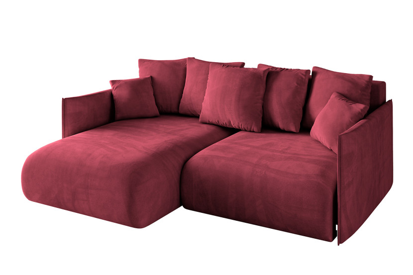 Narożnik z funkcją spania i pojemnikiem ONESK-L 216x177x72 cm Bordowy 853851
